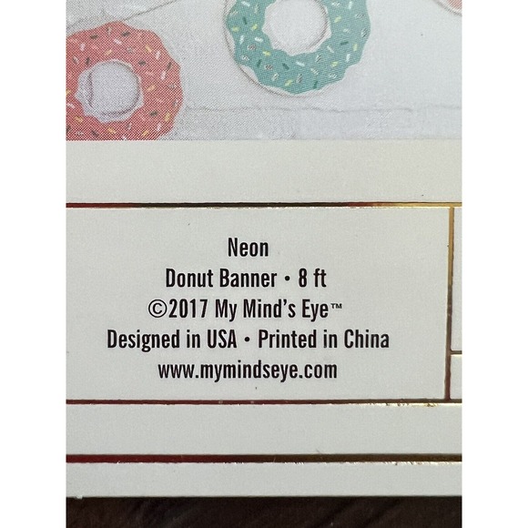 Lot of 2 Banner, Garland, Neon Donut Banner, Birthday Party Decorations 8’ NEW - Picture 4 of 4